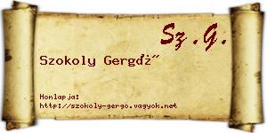 Szokoly Gergő névjegykártya